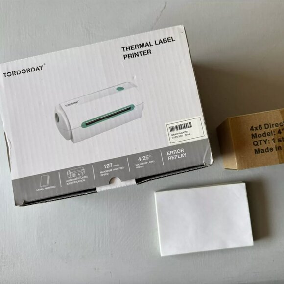 NWT TORDORDAY USB Thermal Label Printer 4x6inch - Picture 2 of 10